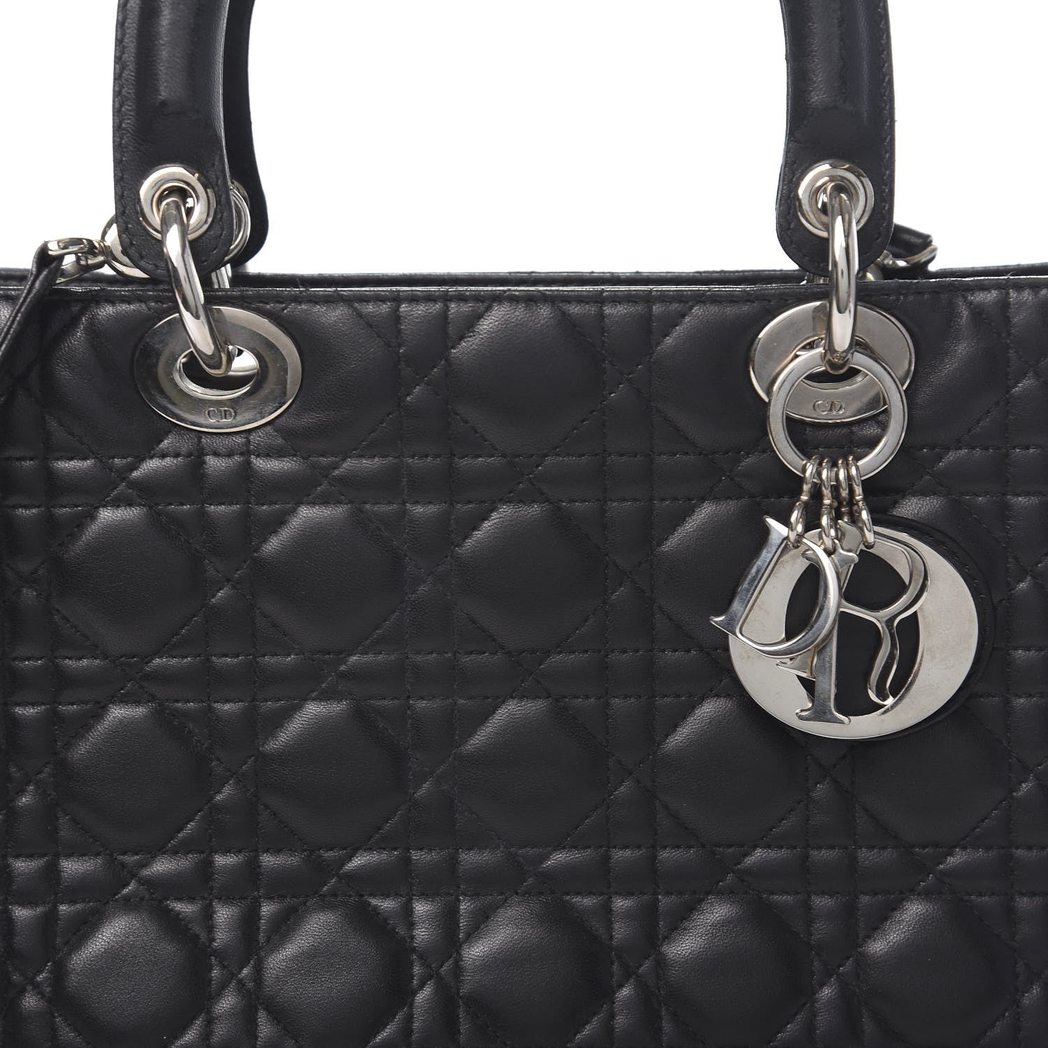 Christian Dior Lambskin Cannage Large Lady Dior Black 17 of 17