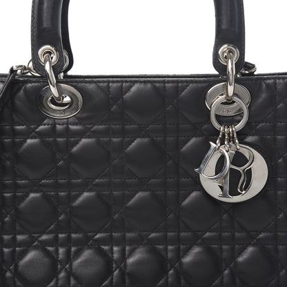 Christian Dior Lambskin Cannage Large Lady Dior Black 17 of 17