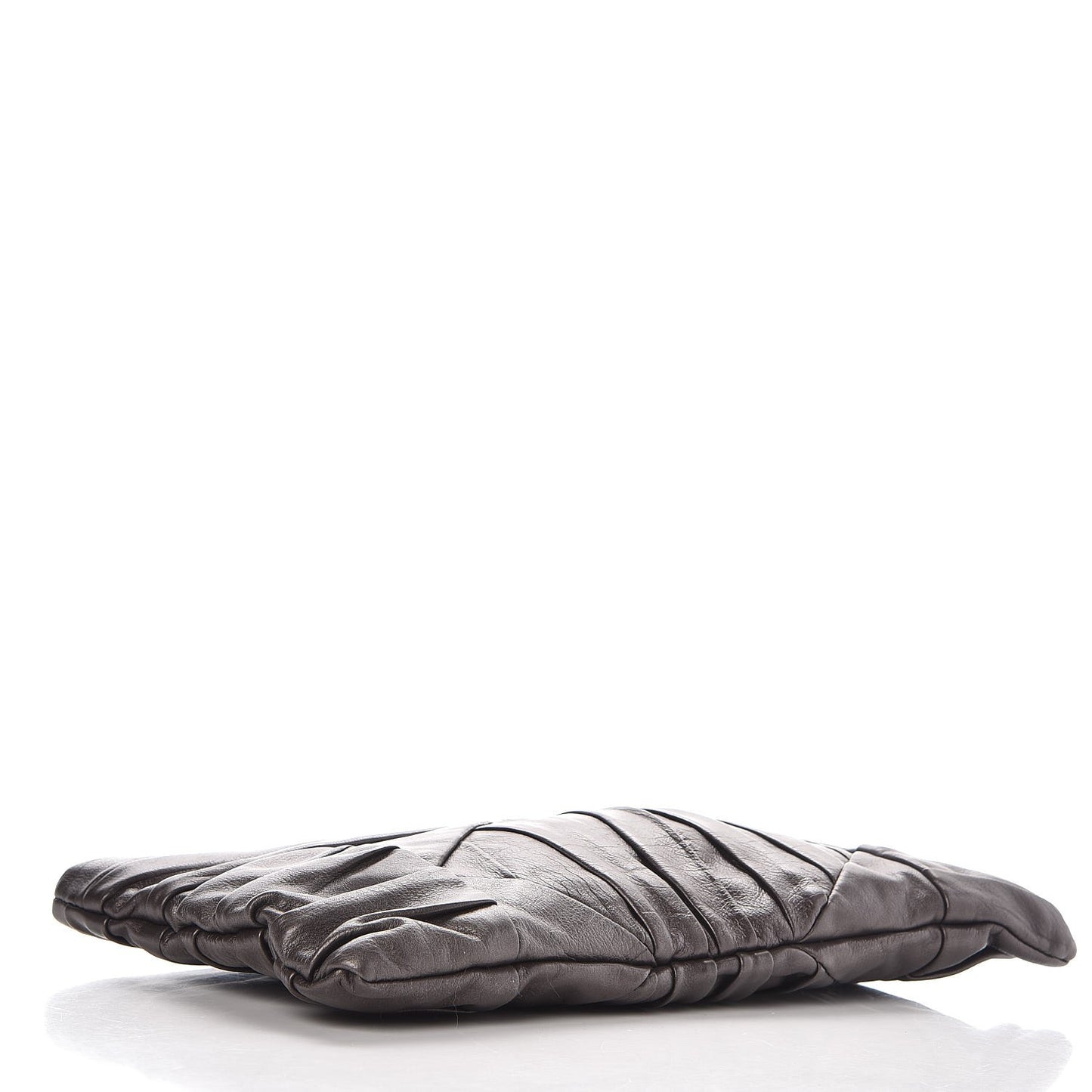 Royal Calf Pleated Clutch Grafite Mordore