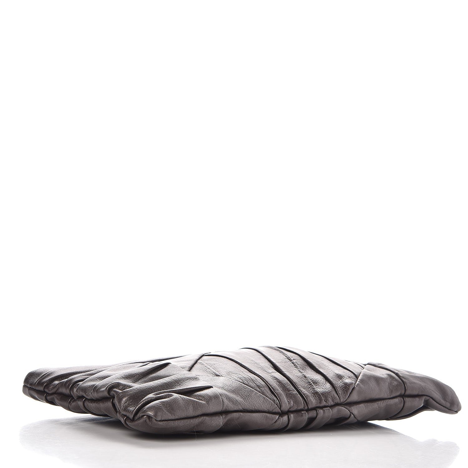 Prada Royal Calf Pleated Clutch Grafite Mordore 4 of 7