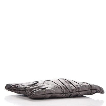 Prada Royal Calf Pleated Clutch Grafite Mordore 4 of 7