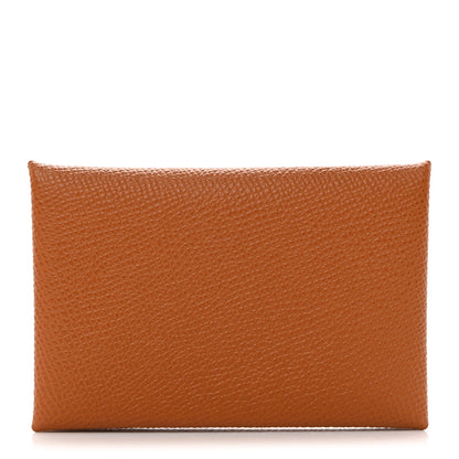 Hermes Epsom Calvi Card Case Gold 1 of 8