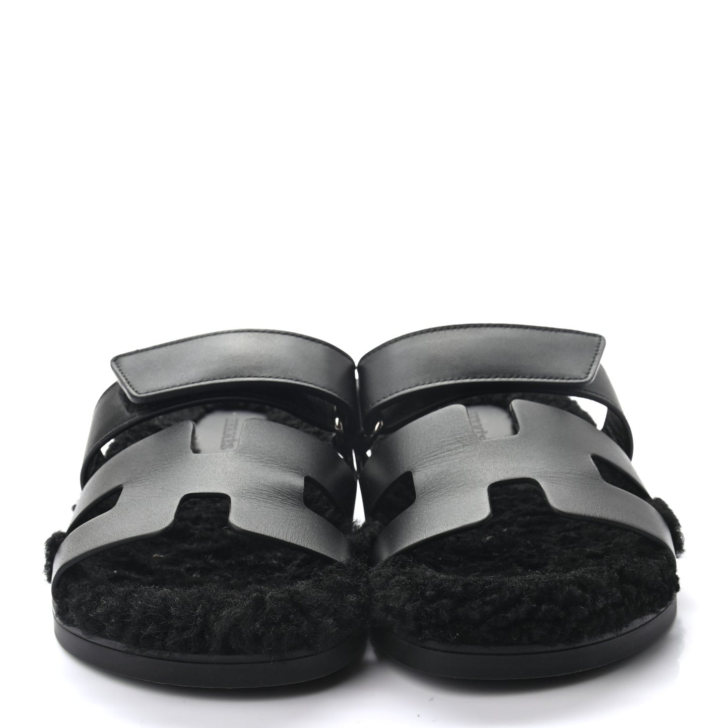 Calfskin Woolskin Womens Chypre Sandals 37 Black