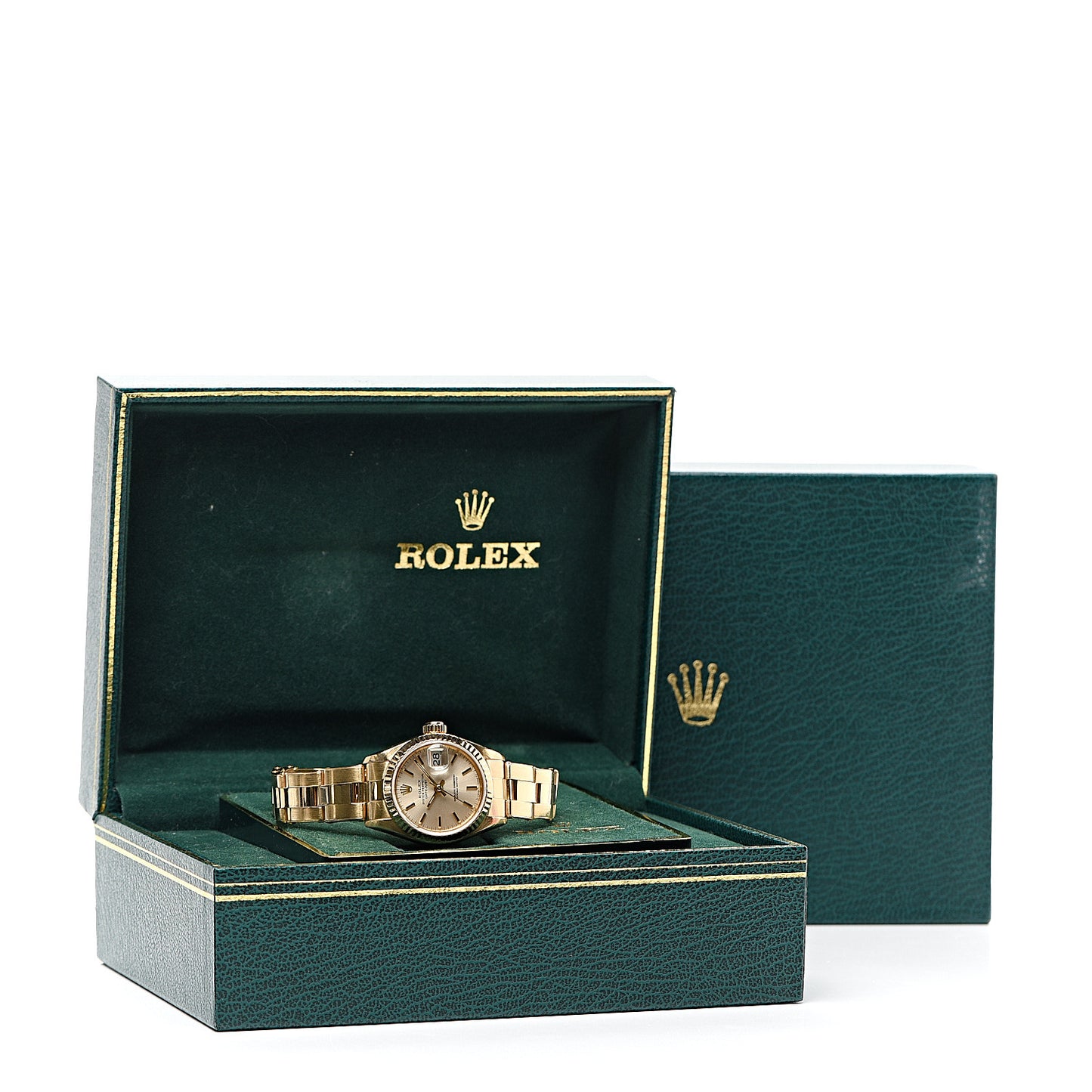18K Yellow Gold 26mm Oyster Perpetual Datejust Watch Champagne 69138