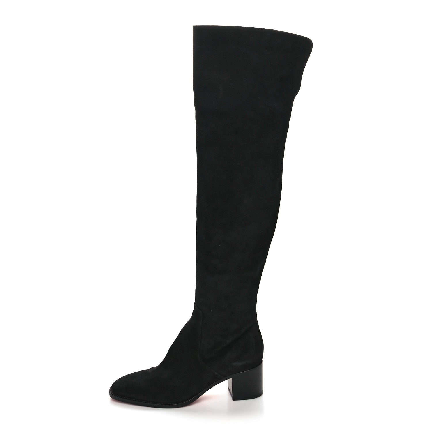 Christian Louboutin Suede Gazellou 55 Over The Knee Boots 38.5 Black 1 of 6