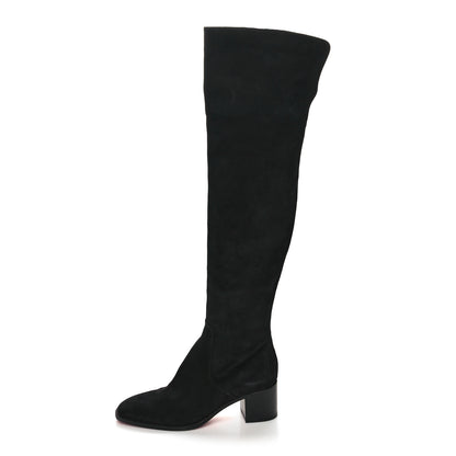 Christian Louboutin Suede Gazellou 55 Over The Knee Boots 38.5 Black 1 of 6