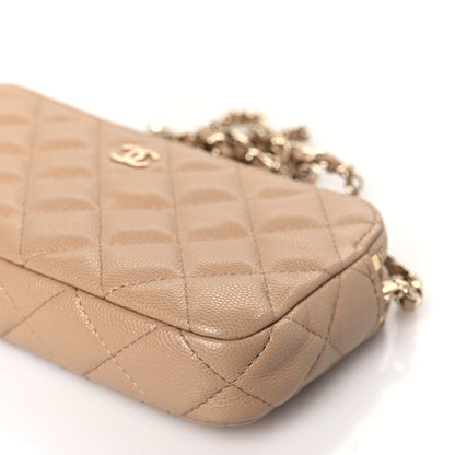 Chanel Caviar Quilted Small Clutch With Chain Beige 10 of 10