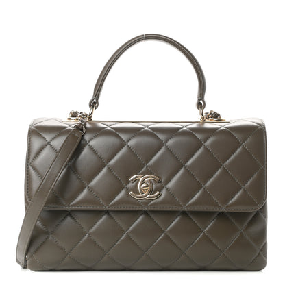 Chanel Lambskin Quilted Medium Trendy CC Flap Dual Handle Bag Dark Khaki 1 of 10