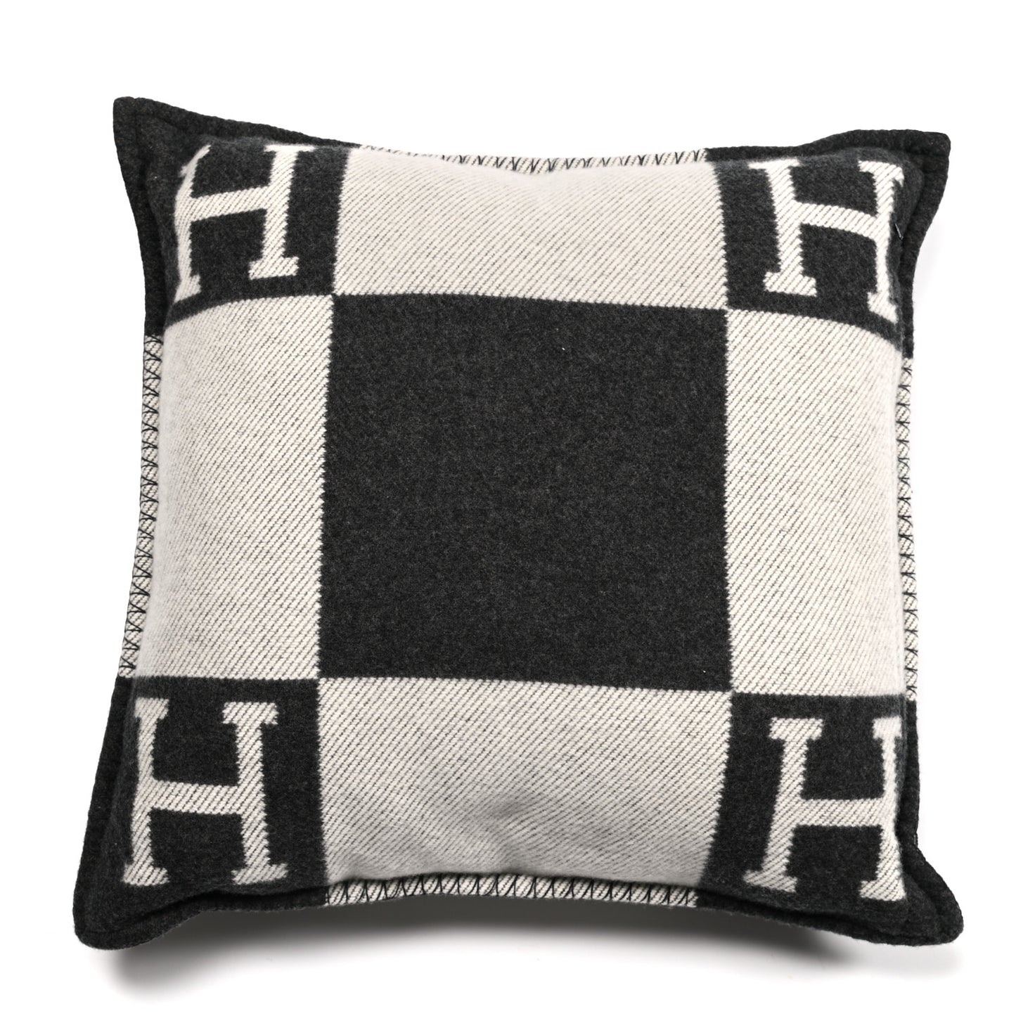 Wool Cashmere Avalon Pillow PM Ecru Gris Fonce