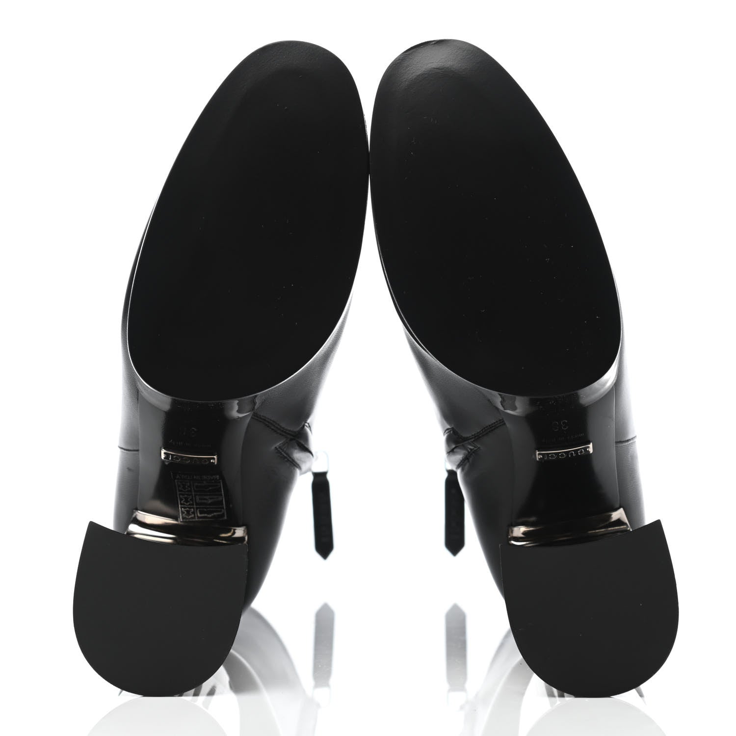 Gucci Malaga Kid Chrome Ankle Boots 38 Black 4 of 4