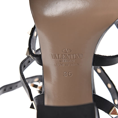 Valentino Garavani Calfskin Rockstud 90mm City Sandals 36 Black 8 of 11