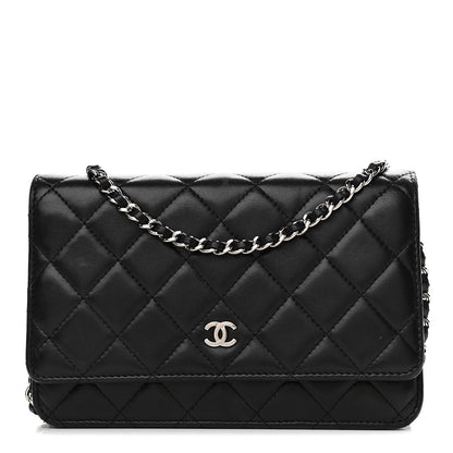 Chanel Lambskin Quilted Wallet On Chain WOC Black 1 of 11
