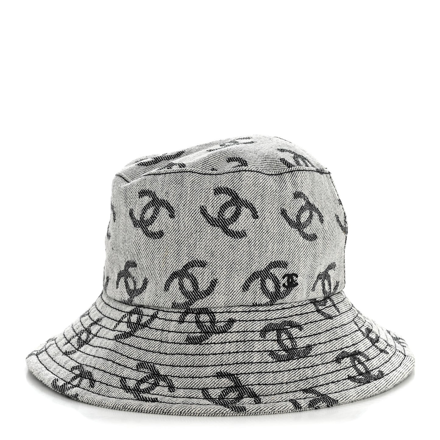 Denim CC Bucket Hat S White Black