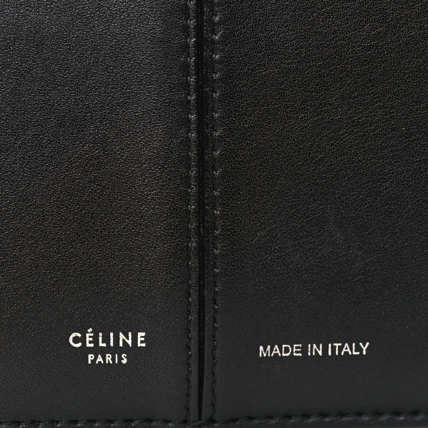 Celine Smooth Calfskin Tri-Fold Clutch on Chain Black 6 of 9