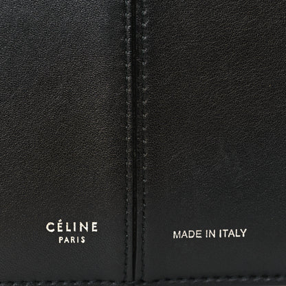 Celine Smooth Calfskin Tri-Fold Clutch on Chain Black 6 of 9