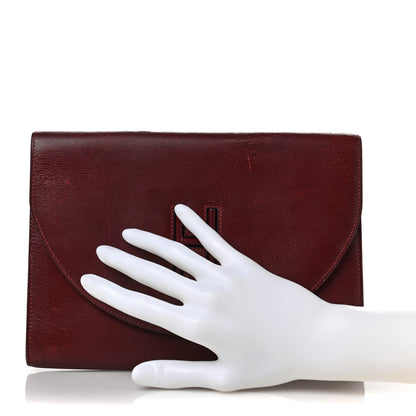 Hermes Box Gaine Clutch Rouge H 2 of 9