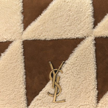 Saint Laurent Suede Shearling Patchwork Monogram Giant Jamie Brown Beige 8 of 10
