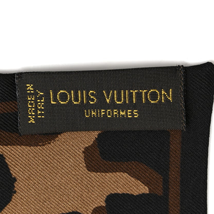 Louis Vuitton Silk Leopard Bandeau Scarf Marron 3 of 3