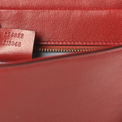 Gucci Calfskin Diagonal GG Medium Thiara Double Envelope Shoulder Bag Black Red 9 of 10