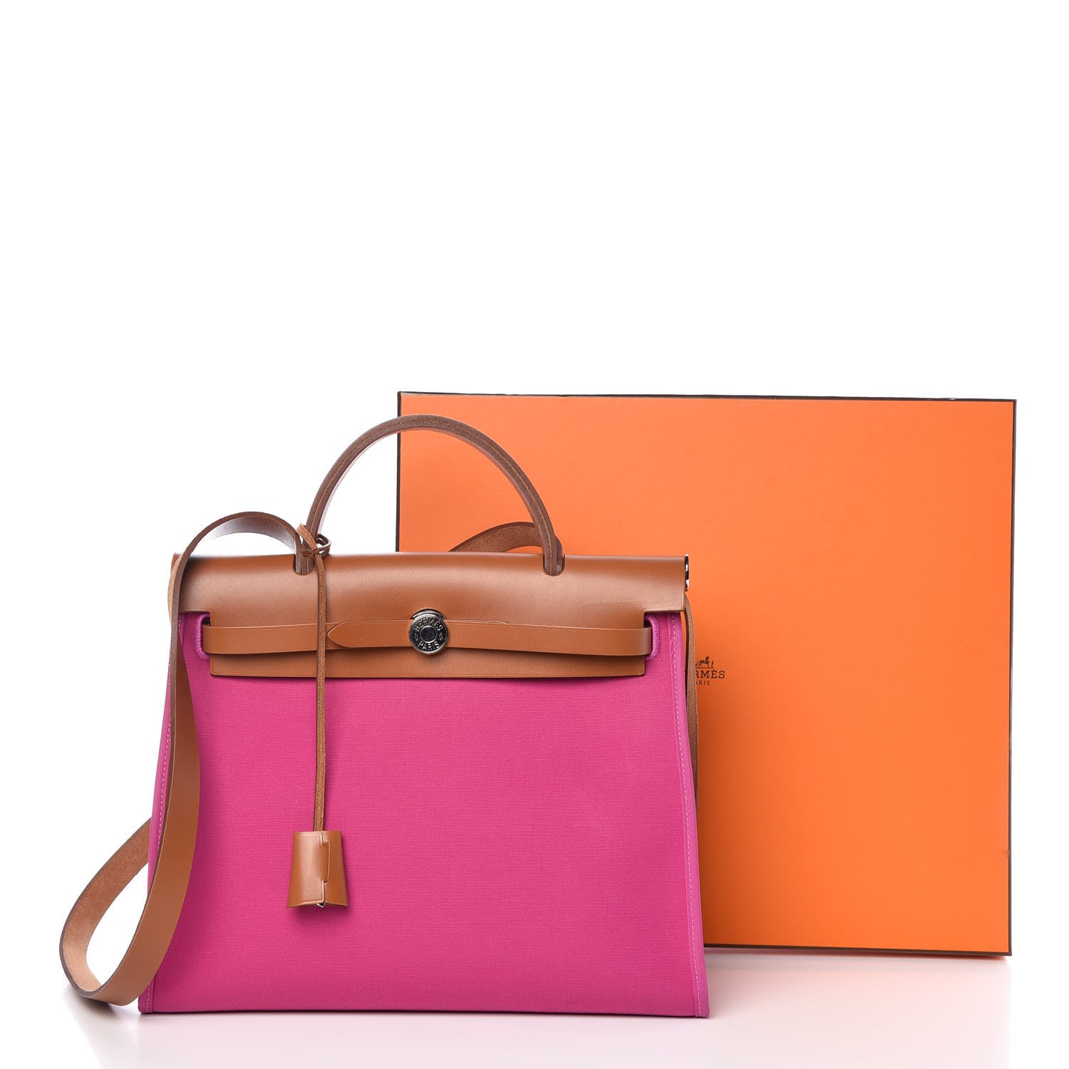 Hermes Vache Hunter Toile Herbag Zip 31 PM Magnolia Fauve 16 of 16