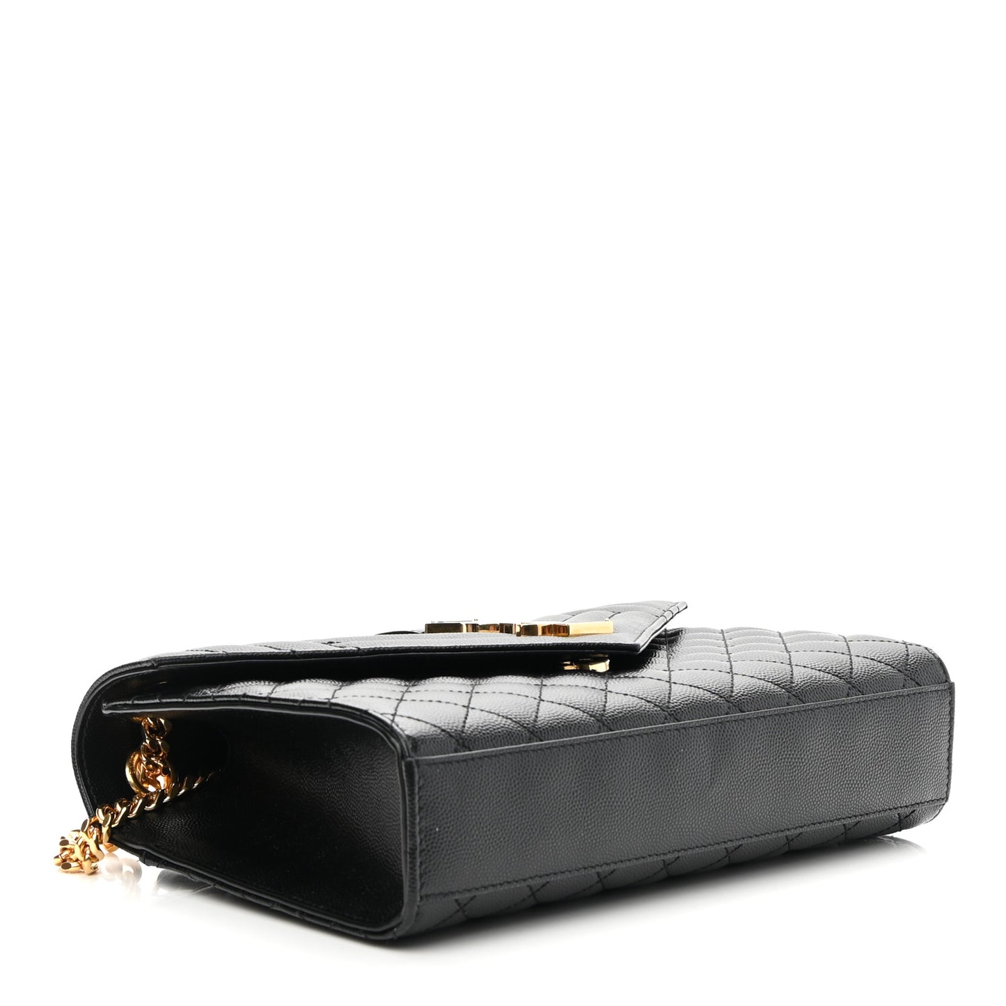 Grain De Poudre Textured Mixed Matelasse Triquilt Medium Monogram Satchel Black