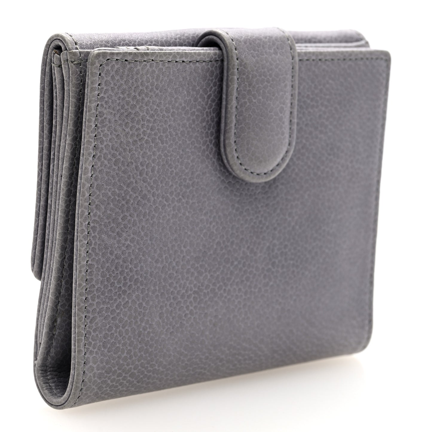 Caviar Timeless CC Compact French Wallet Grey