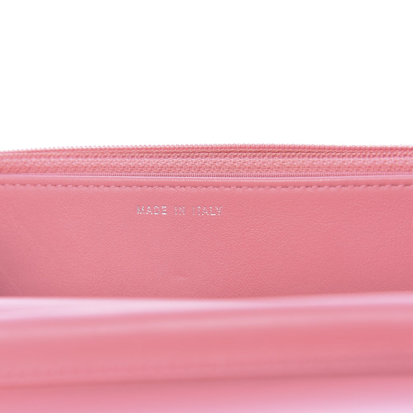 Calfskin Chevron Quilted Boy Wallet On Chain WOC Pink