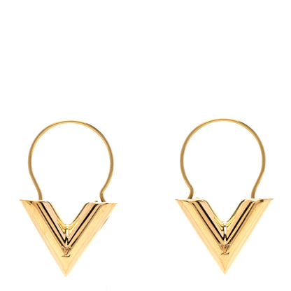 Louis Vuitton Brass Essential V Hoop Earrings Gold 1 of 5