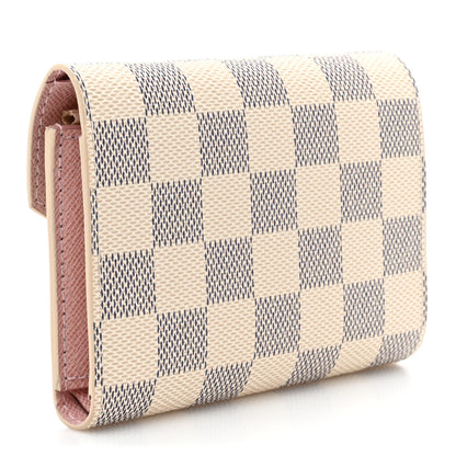 Louis Vuitton Damier Azur Victorine Wallet Rose Ballerine 3 of 9