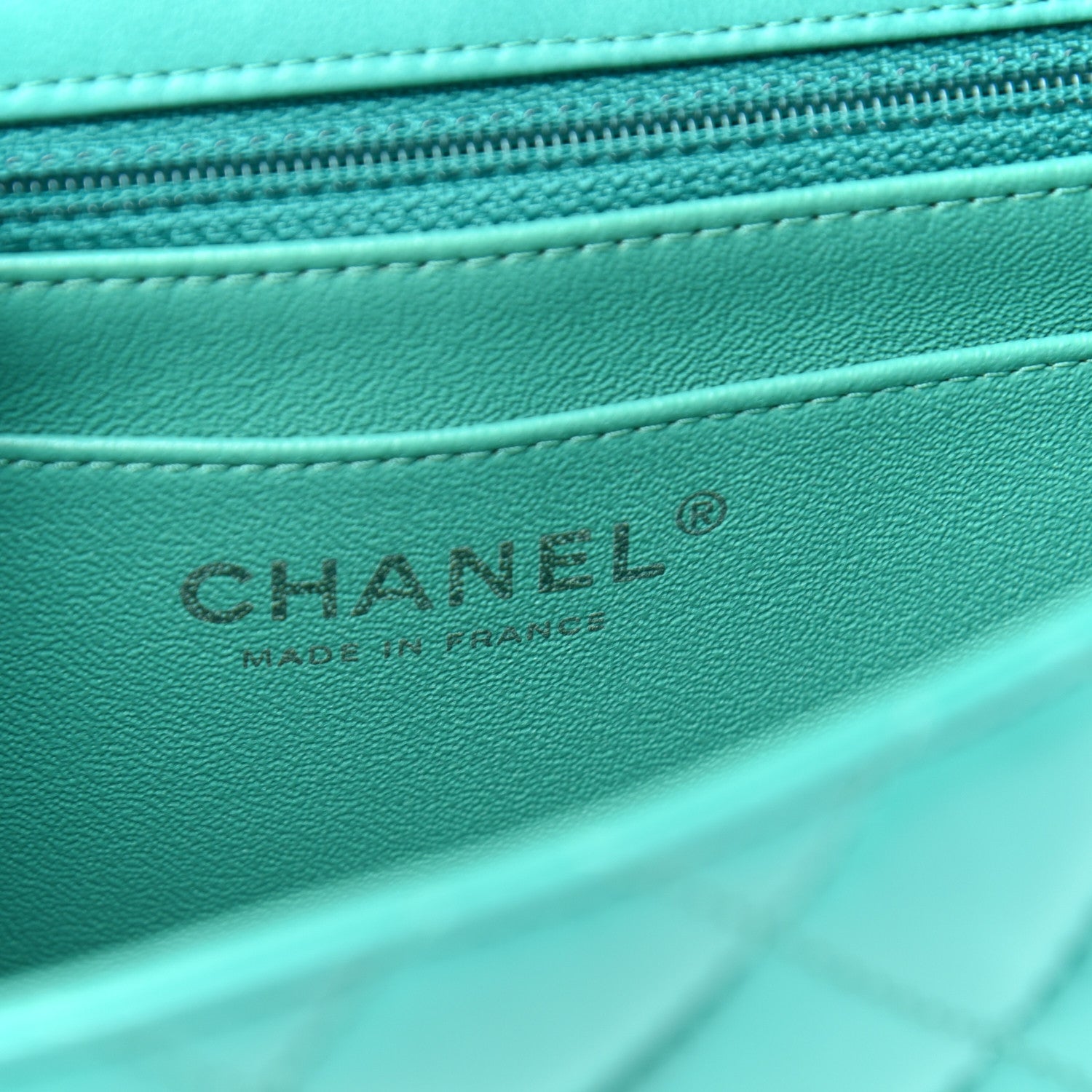 Chanel Lambskin Quilted Mini Square Flap Green 6 of 10