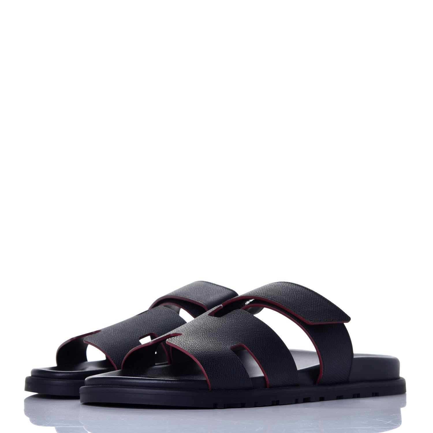 Hermes Epsom Mens Chypre Sandals 42 Black 3 of 8