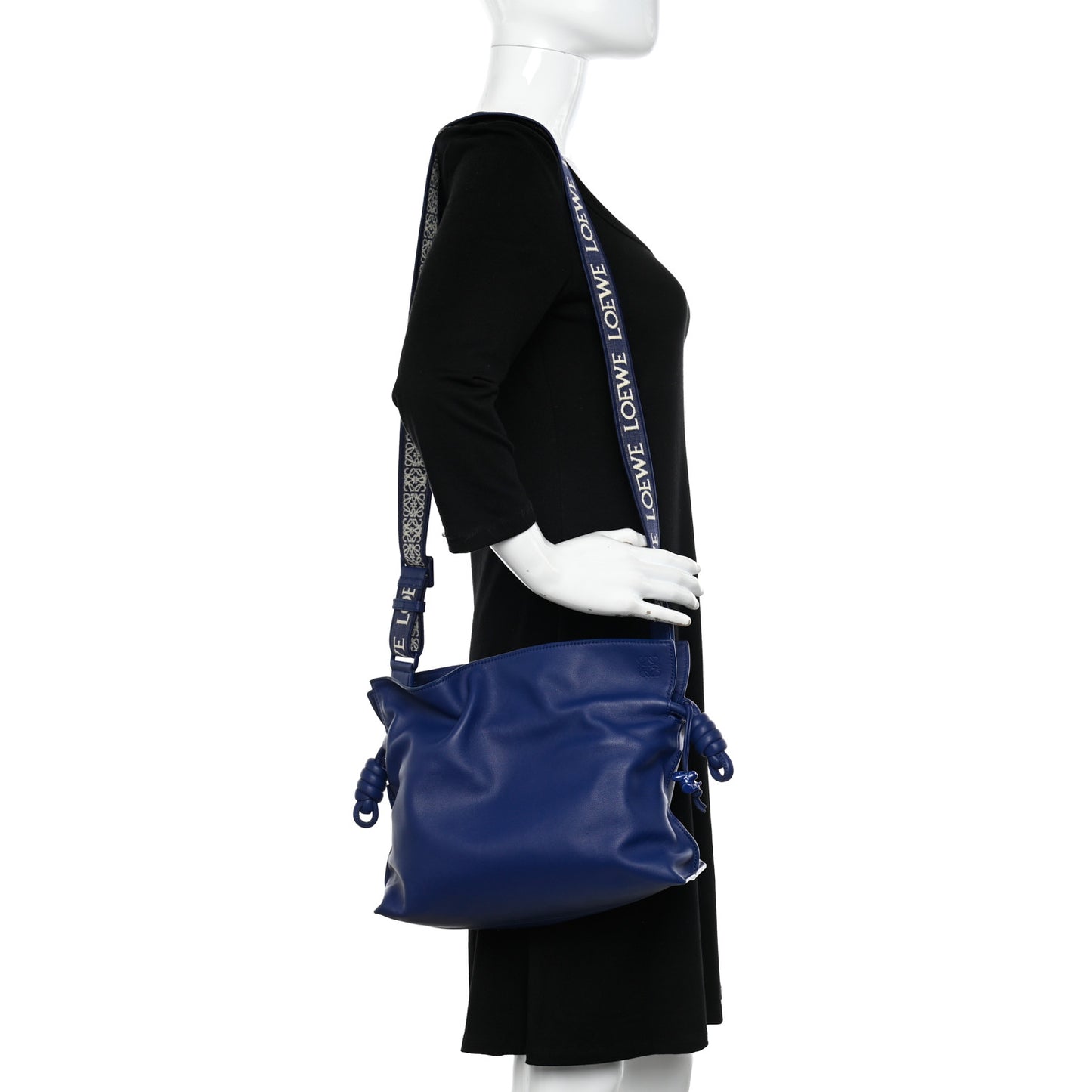 Satin Calfskin Monochrome Flamenco Knot Clutch Deep Purple Glaze