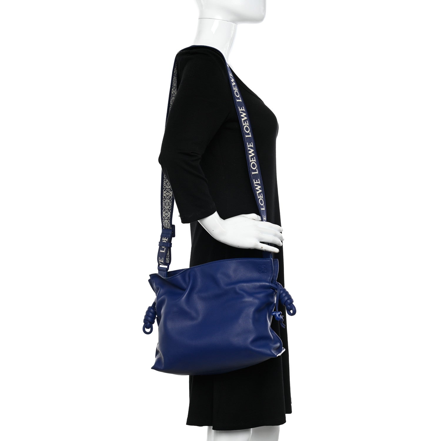 Loewe Satin Calfskin Monochrome Flamenco Knot Clutch Deep Purple Glaze 2 of 8