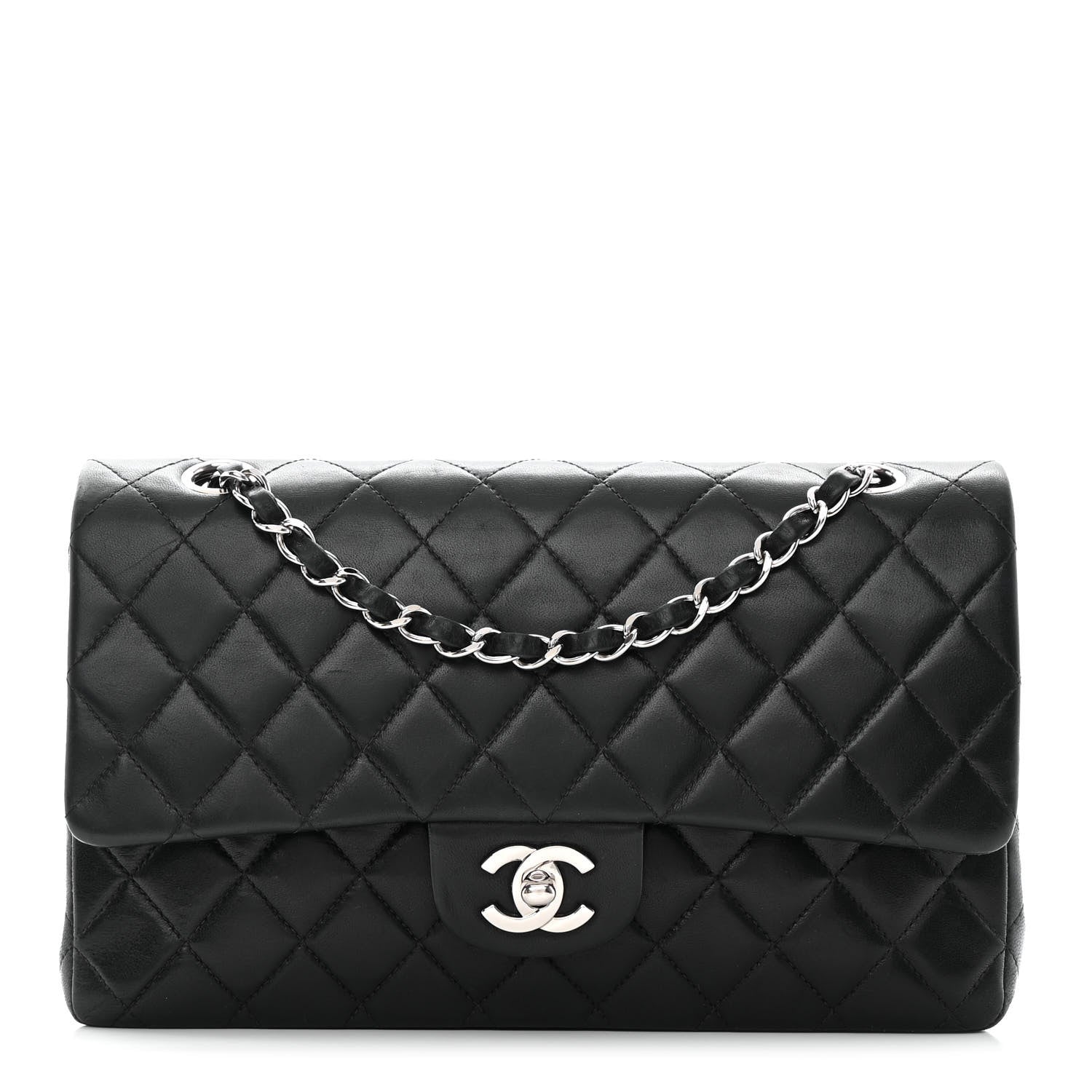 Chanel Lambskin Quilted Medium Double Flap Black 1 of 19
