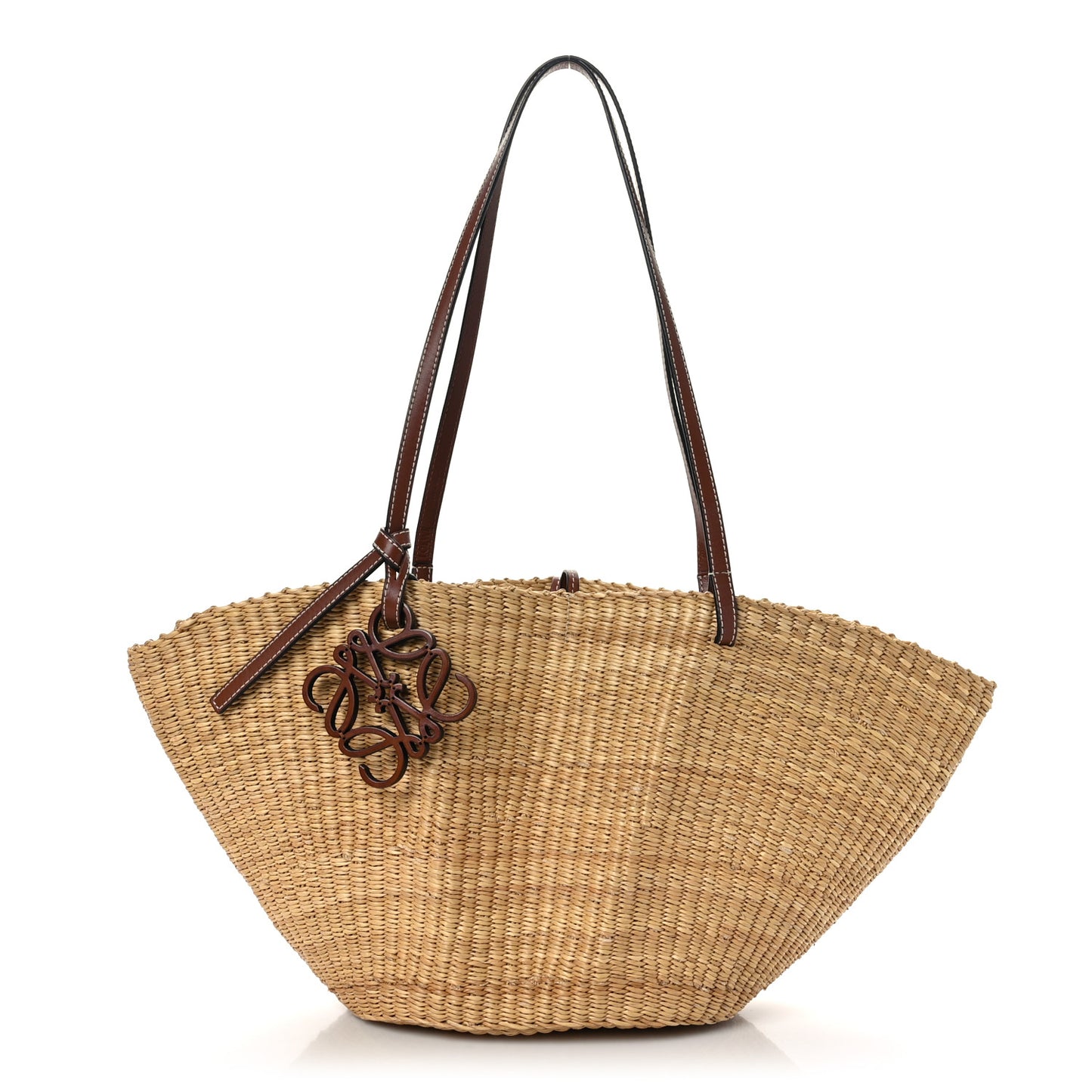 Calfskin Raffia Paulas Ibiza Small Basket Tote Bag Natural Tan