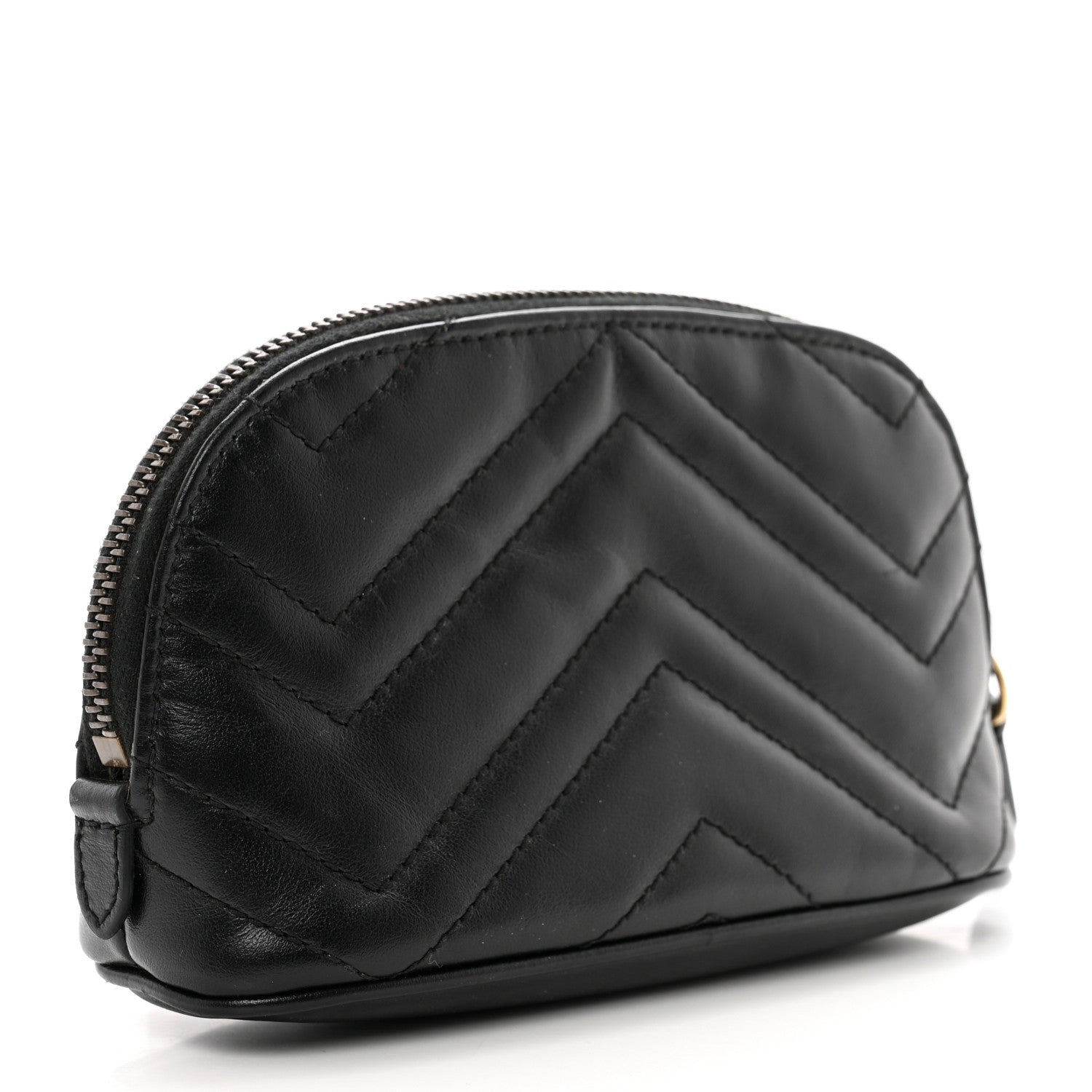 Gucci Calfskin Matelasse GG Marmont Pouch Cosmetic Case Black 3 of 8