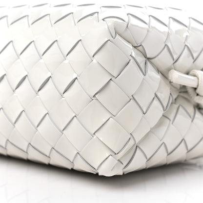Bottega Veneta Patent Calfskin Intrecciato Small Loop Camera Bag White 8 of 10