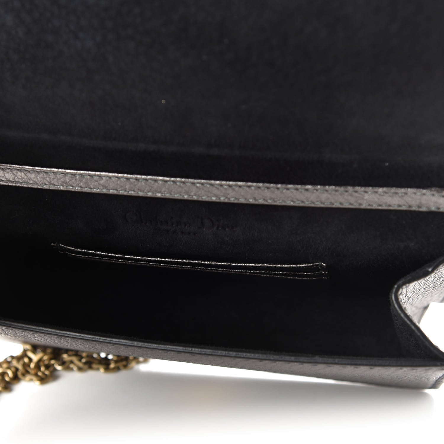 Christian Dior Metallic Grained Calfskin J'Adior Clutch Gunmetal 5 of 10