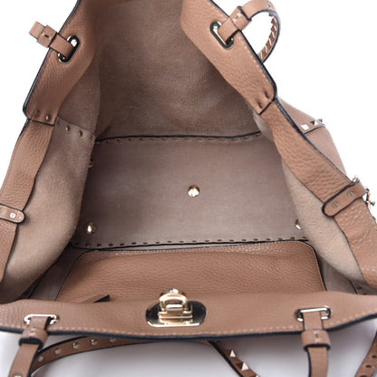 Valentino Garavani Pebbled Calfskin Medium Rockstud Tote Skin Sorbet 5 of 12