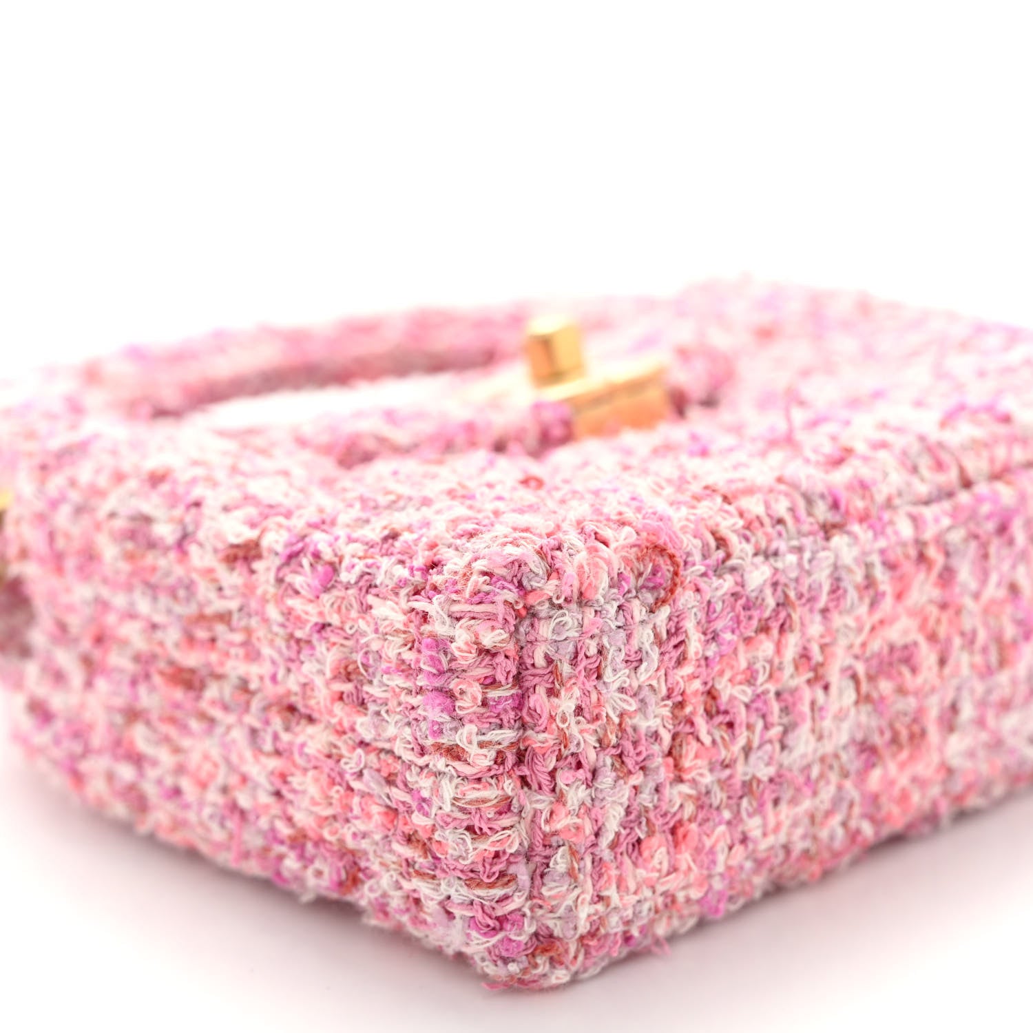 Chanel Tweed Quilted Mini Nano Kelly Shopper Pink 9 of 10