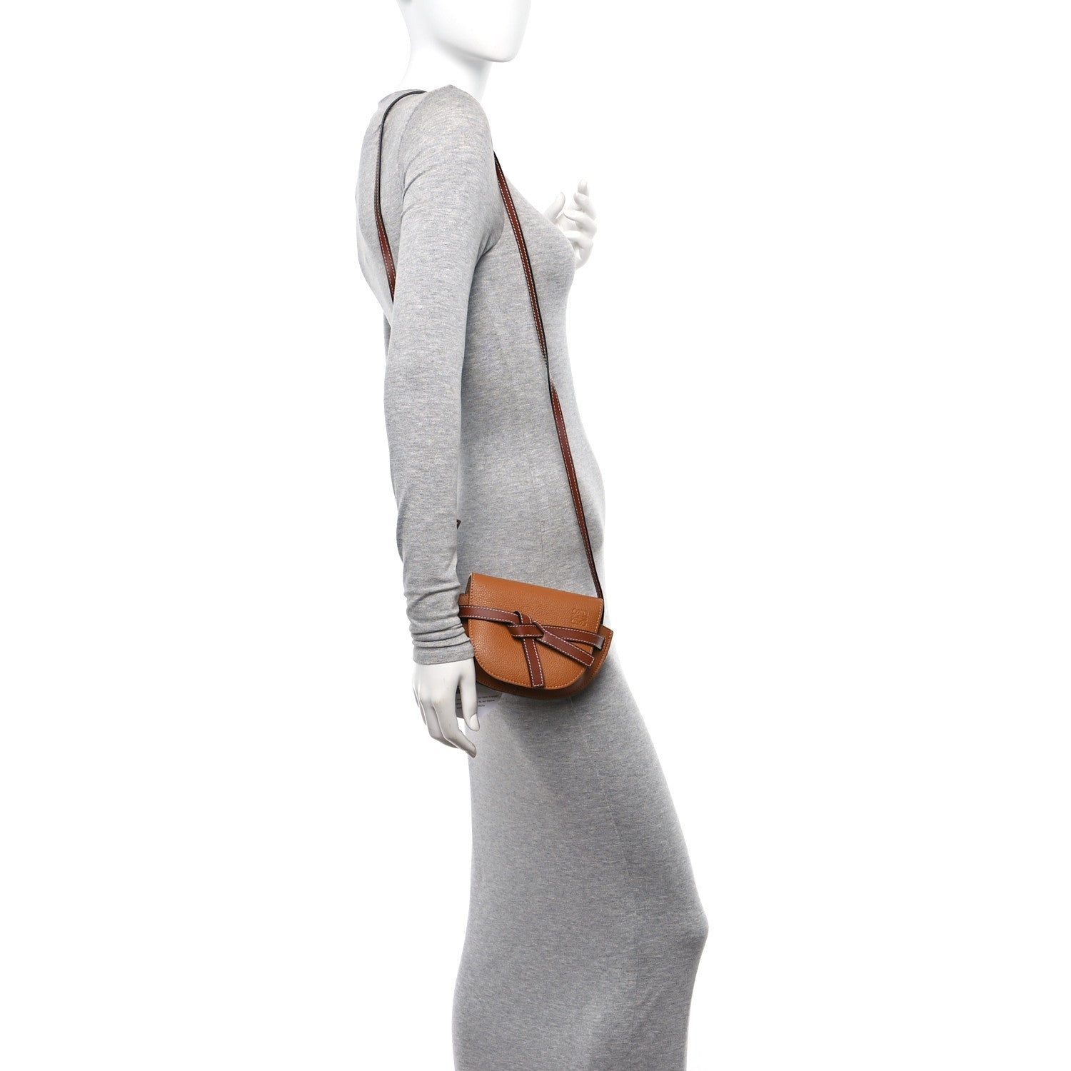 Loewe Grained Calfskin Mini Gate Crossbody Bag Caramel Pecan 2 of 10