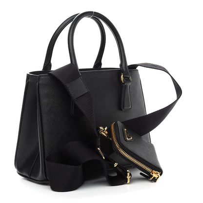 Prada Saffiano Lux Micro Galleria Shoulder Bag Black 3 of 9