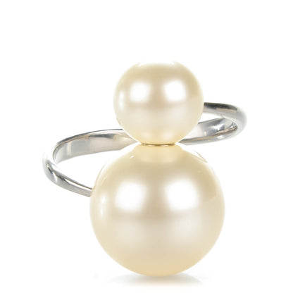 Chanel Double Pearl Cuff Silver 1 of 7