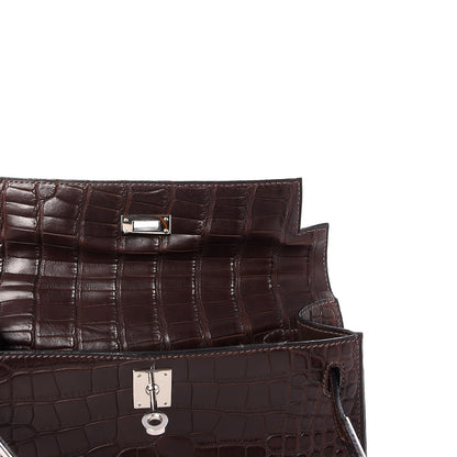 Hermes Matte Niloticus Crocodile Kelly Pochette Havane 15 of 23