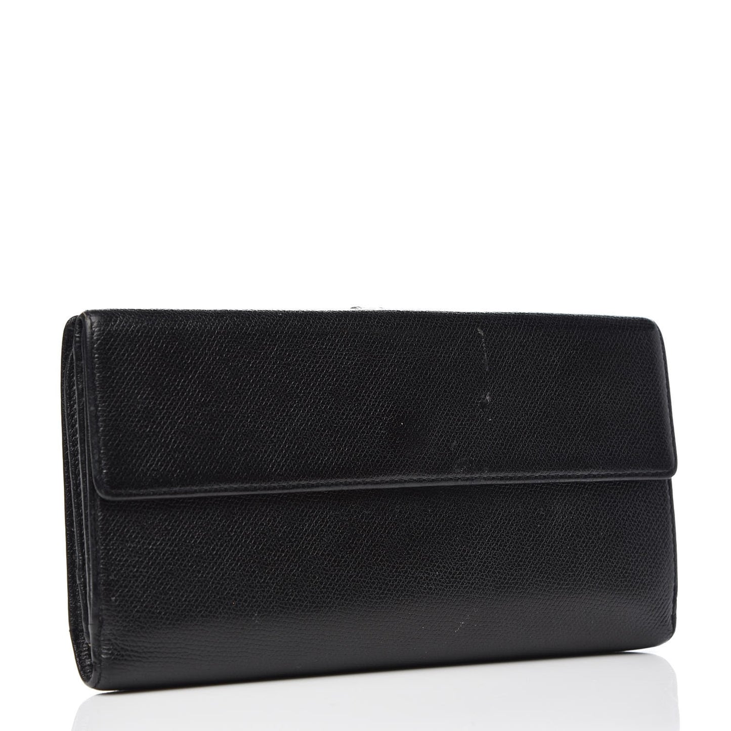 Grained Calfskin CC Button Wallet Black