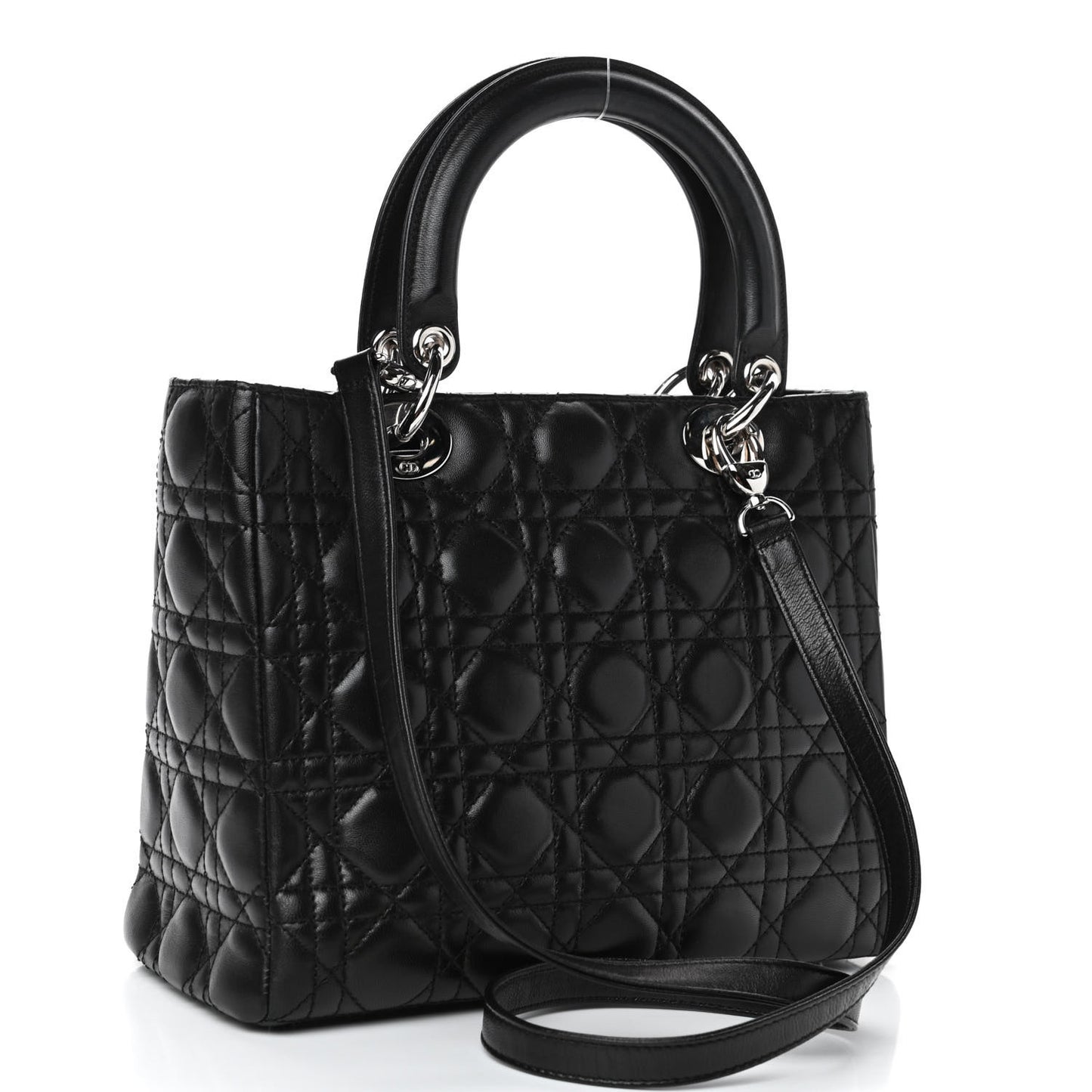 Lambskin Cannage Medium Lady Dior Black