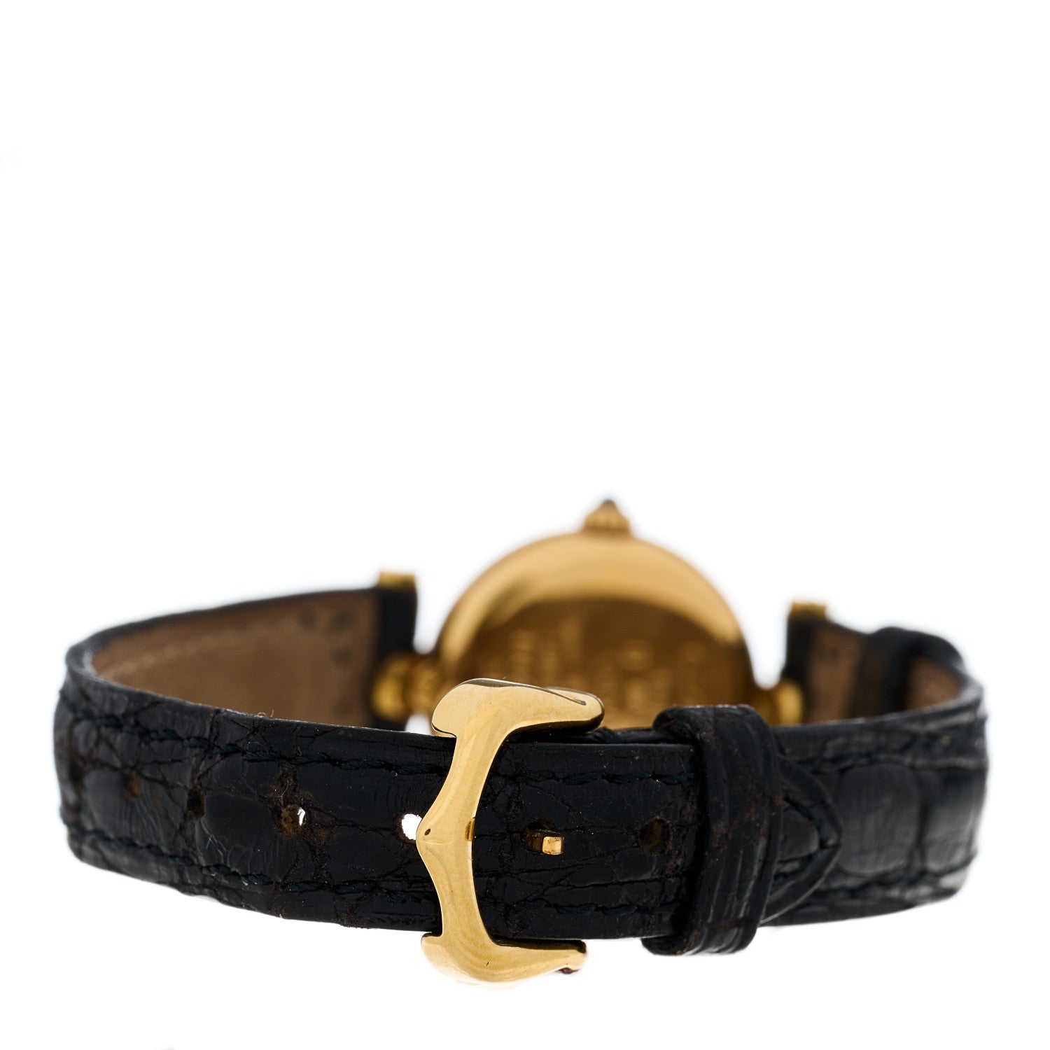 Cartier 18K Yellow Gold Alligator 26mm Vendome Quartz Watch 3 of 5