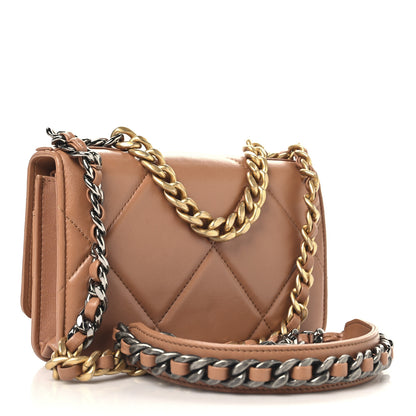 Chanel Lambskin Quilted Chanel 19 Wallet On Chain WOC Brown 3 of 11