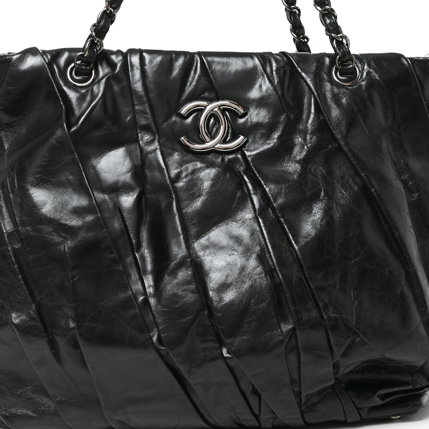Chanel Glazed Calfskin Large Twisted Tote Black 8 of 10