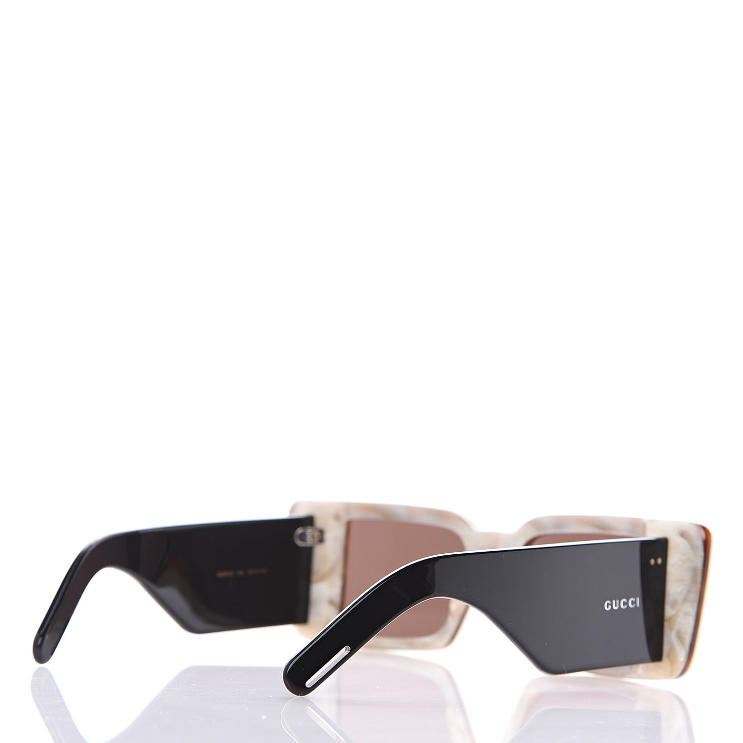 Acetate Rectangular Flap GG0543S Sunglasses White Black